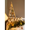 Wooden "Xmas" decoration with LED lights on battery