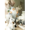 Grey and white Santa Claus 30cm