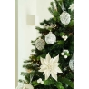 Witte glitter poinsettia op clip