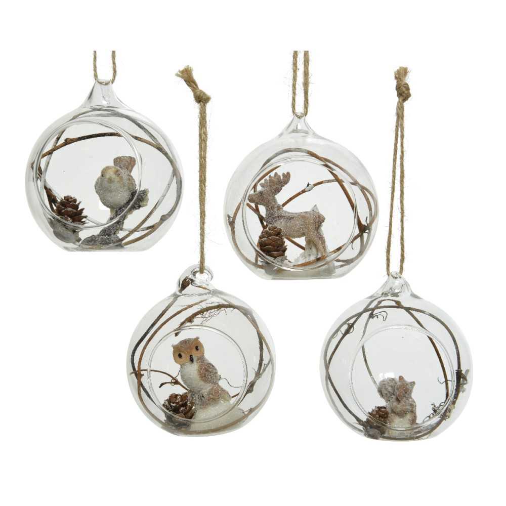 Transparante glazen bal met dier | SAPINS.BE SRL