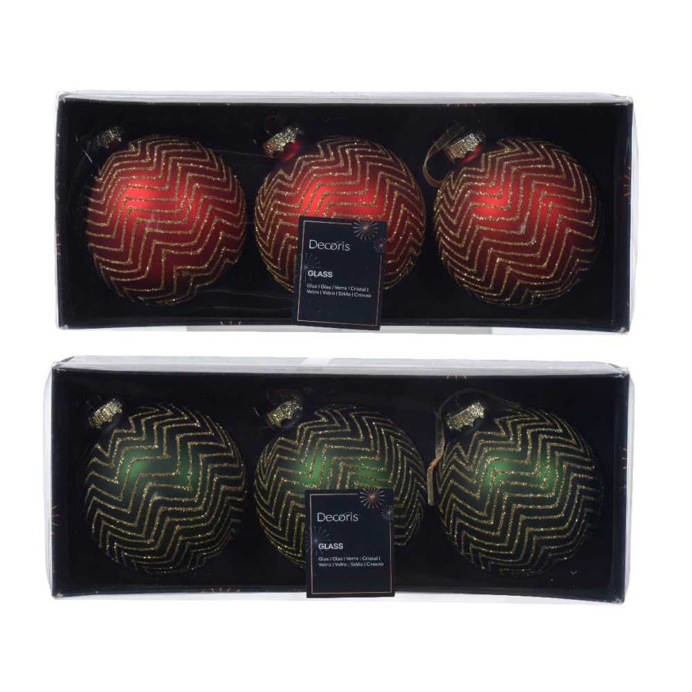 Boule verre a rayures | SAPINS.BE SRL