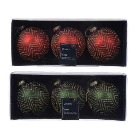 Boule verre a rayures | SAPINS.BE SRL