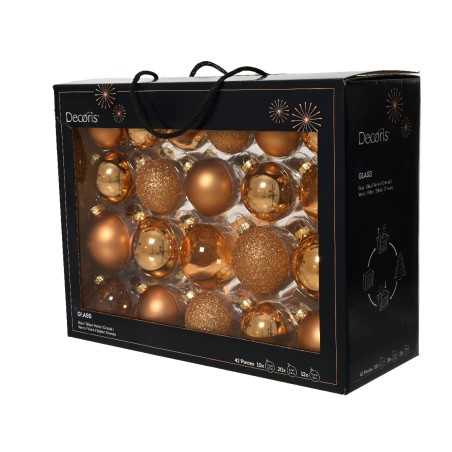 42 Classic copper Christmas baubles | SAPINS.BE SRL 42 Classic copper Christmas baubles | SAPINS.BE SRL