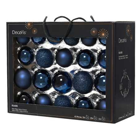 42 Classic blue Christmas baubles | SAPINS.BE SRL 42 Classic blue Christmas baubles | SAPINS.BE SRL