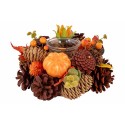 Bougeoir d'automne en pommes de pin