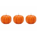Lot de 3 bougies en forme de citrouille
