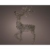 Renne stylisé en filigrane lumineux, silhouette élégante sur fond sombre. Renne stylisé en filigrane lumineux, silhouette élégante sur fond sombre.