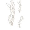 Drie sierlijke takken met kleine, groenachtige blaadjes, elegant en natuurlijk vormgegeven.