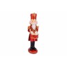 Kleurrijke kerstfiguur van een trommelende nutcracker in rood, goud en zwart. Kleurrijke kerstfiguur van een trommelende nutcracker in rood, goud en zwart.