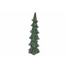 Groene, glanzende kerstboom van keramiek, met een speelse, puntige top en geribbelde takken. Groene, glanzende kerstboom van keramiek, met een speelse, puntige top en geribbelde takken.