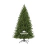 A lush green artificial Christmas tree with a sturdy black stand. A lush green artificial Christmas tree with a sturdy black stand.