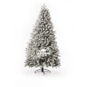 Sapin artificiel enneigé, élégant, en forme conique, sur support noir. Sapin artificiel enneigé, élégant, en forme conique, sur support noir.