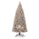 Flocked artificial tree & lights