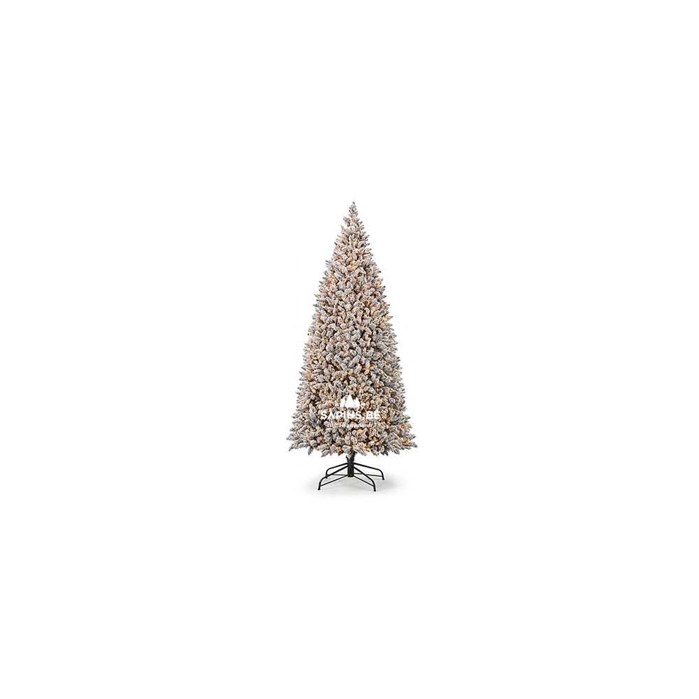 Flocked artificial tree & lights