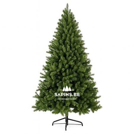 Groene kunstkerstboom met een volle, natuurlijke uitstraling en een zwarte metalen standaard. Groene kunstkerstboom met een volle, natuurlijke uitstraling en een zwarte metalen standaard.