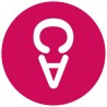 A white light bulb outline on a vibrant pink circular background. A white light bulb outline on a vibrant pink circular background.