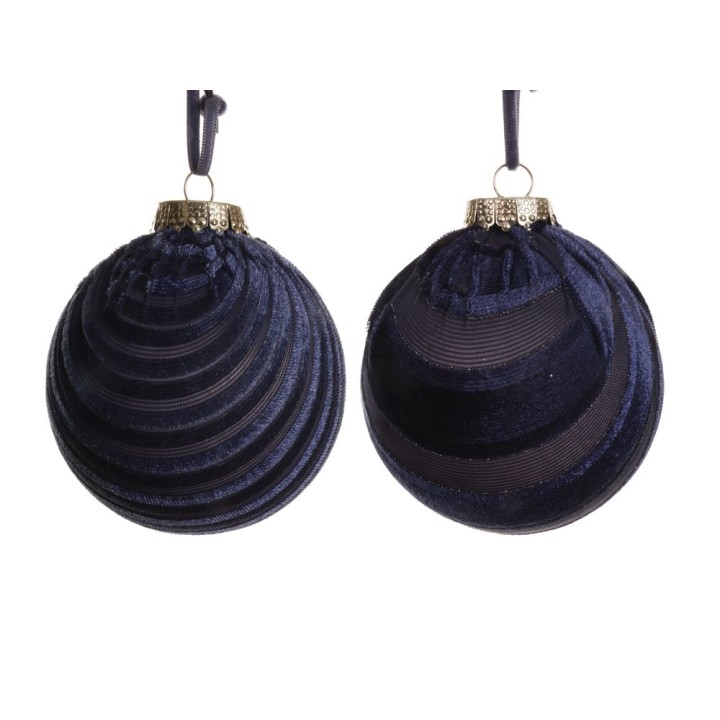 Set van 2x3 blauwe stoffen ballen