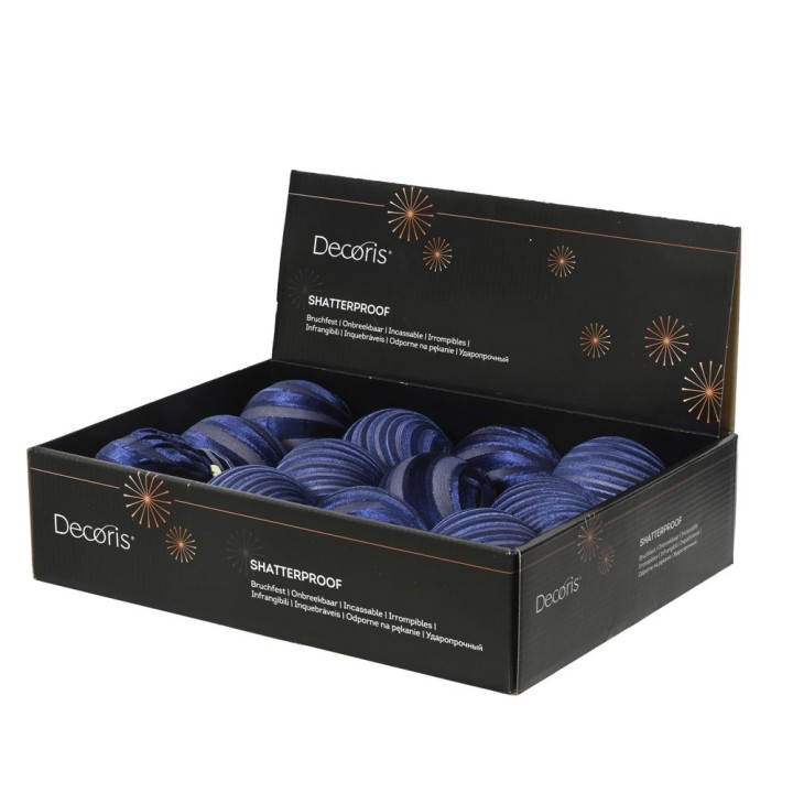 Set van 2x3 blauwe stoffen ballen