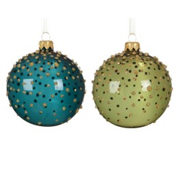 2x3 transparante glazen ballen met stippen