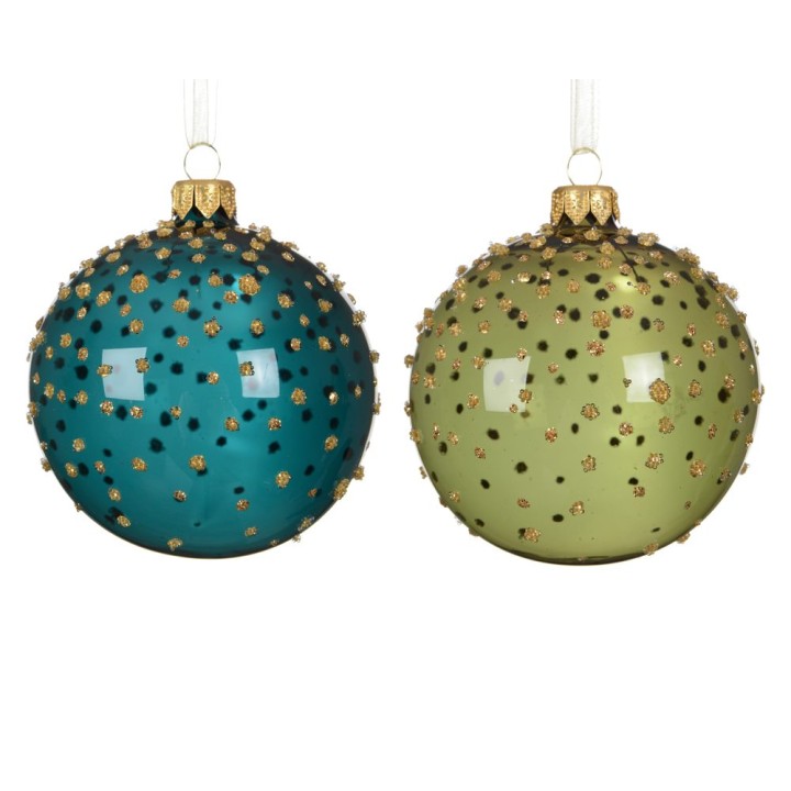 2x3 transparante glazen ballen met stippen