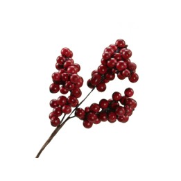12 red berry stems 17 cm