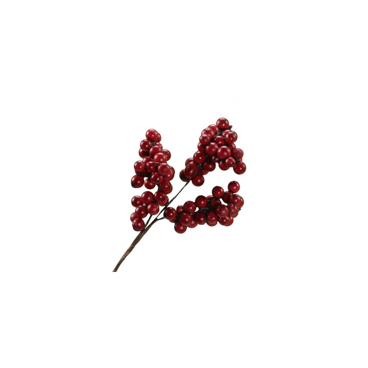 12 Branches de baies rouges 17 cm