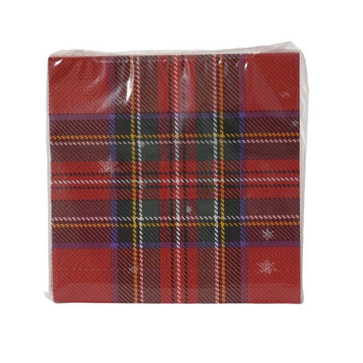 Sachet de 20 serviettes en papier tartan