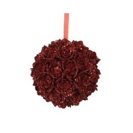 Boule en mousse pailletée à fleur