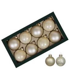 Classic champagne Christmas baubles