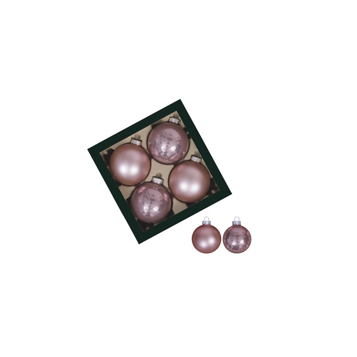 Boules de Noël classique rose poudré (New)