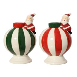 2 kerstman kandelaars 13,2 cm