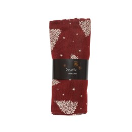 Burgundy tablecloth with pine tree pattern - 250 x 140 cm
