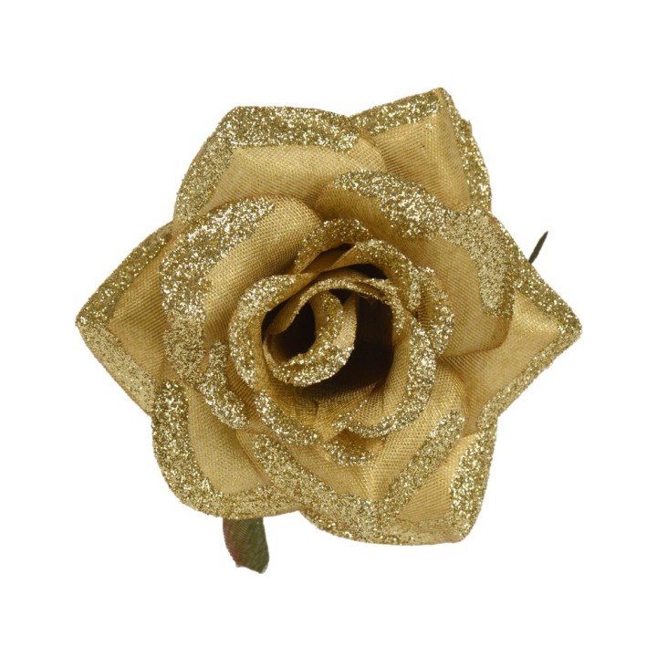 4 gold clip-on roses