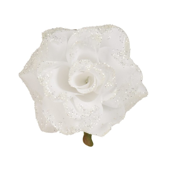 Boîte de 4 roses à clip blanc