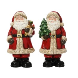 2 Pères Noël en terre cuite 23,5 cm