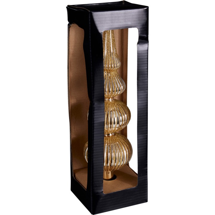 3-tier glass tree topper champagne