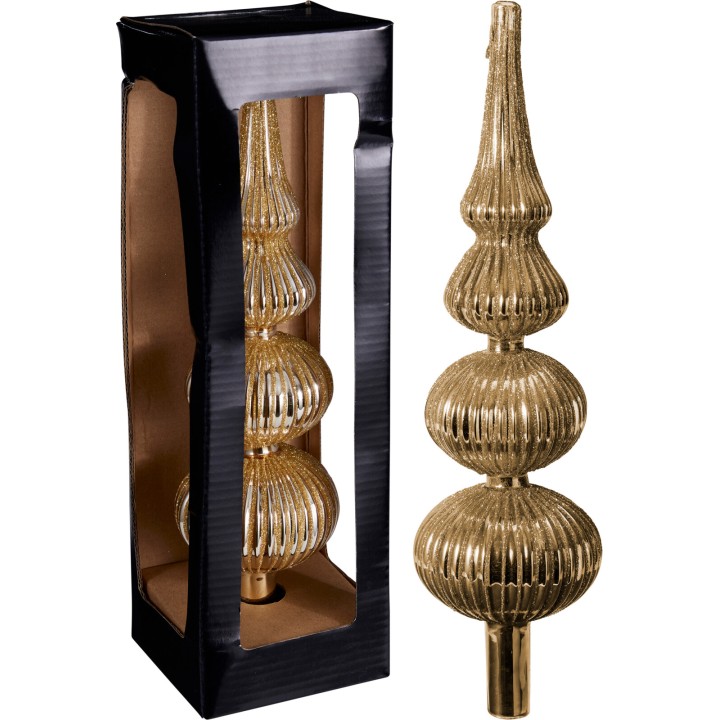 3-tier glass tree topper champagne