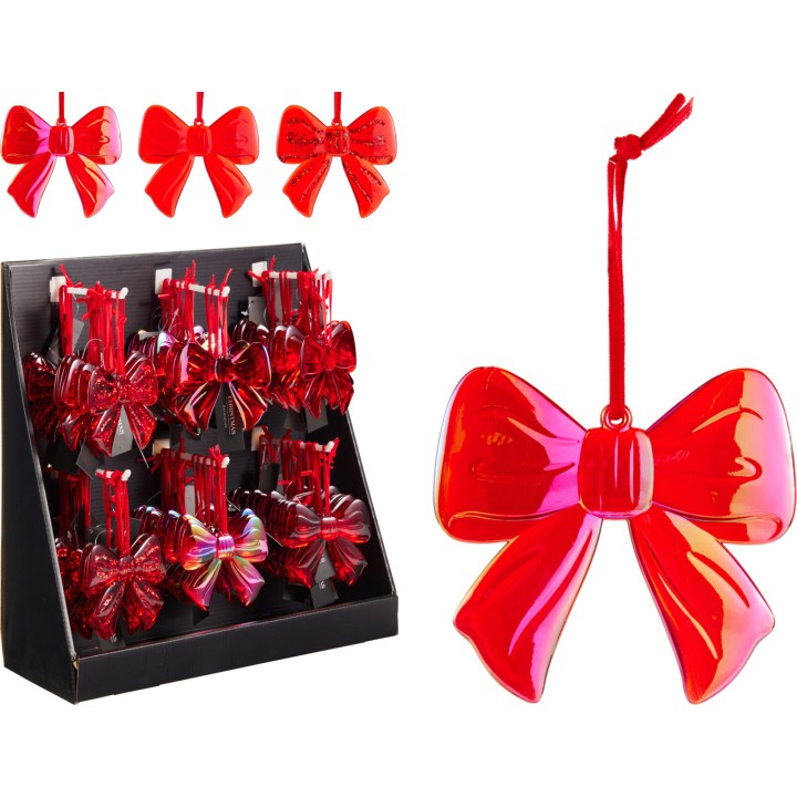 Red hanging bow - 3 assorted finishes