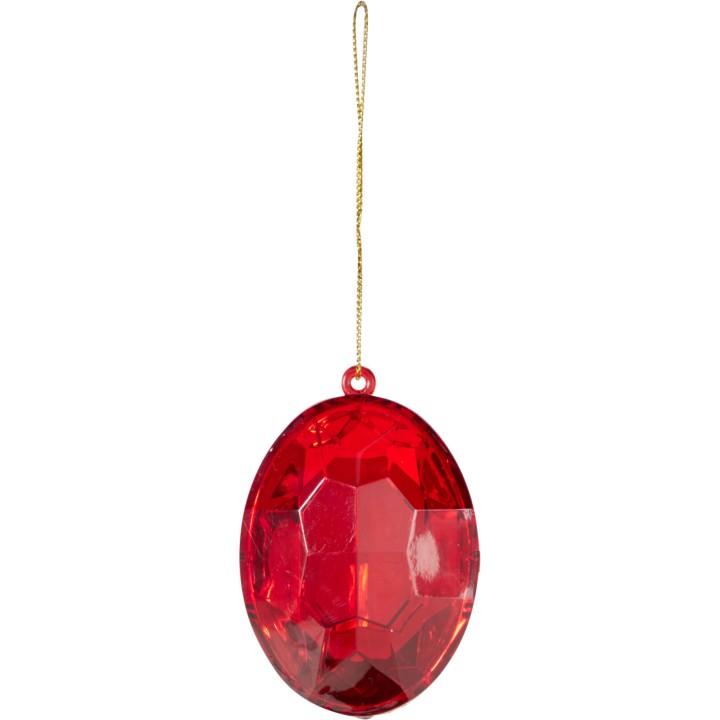 Suspension diamant rouge 5 cm - 4 formes assorties