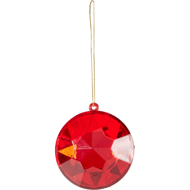 Suspension diamant rouge 5 cm - 4 formes assorties