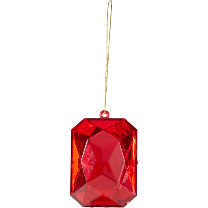 Red diamond ornament 5 cm - 4 assorted shapes