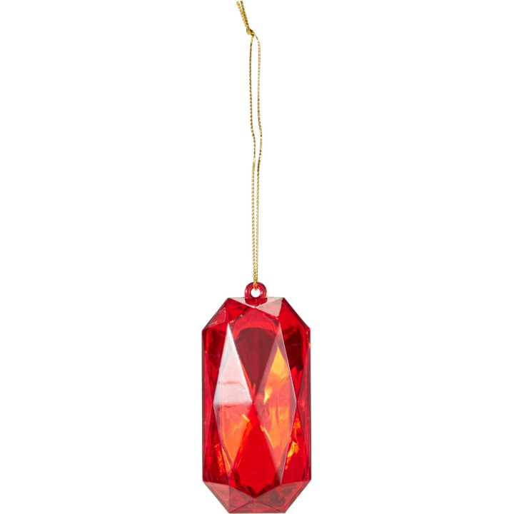 Red diamond ornament 5 cm - 4 assorted shapes