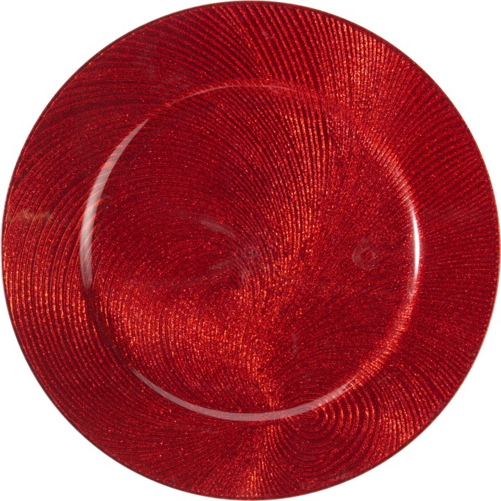 Swirl plate 33 cm - green or red
