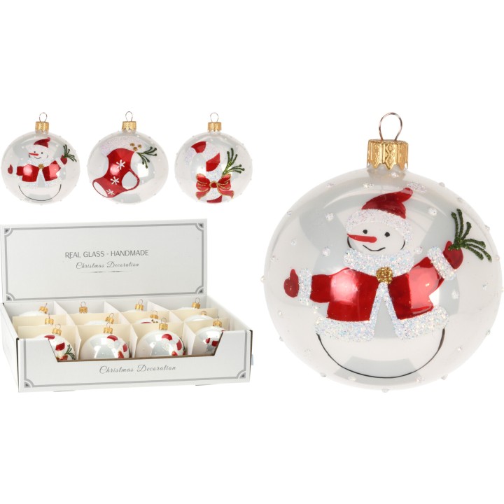 3x2 Boules de Noël en verre soufflé