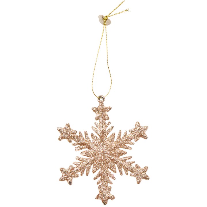 Glitter hanging snowflake - 6 assorted designs