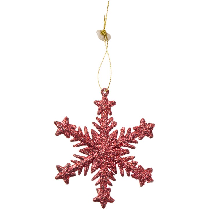 Glitter hanging snowflake - 6 assorted designs