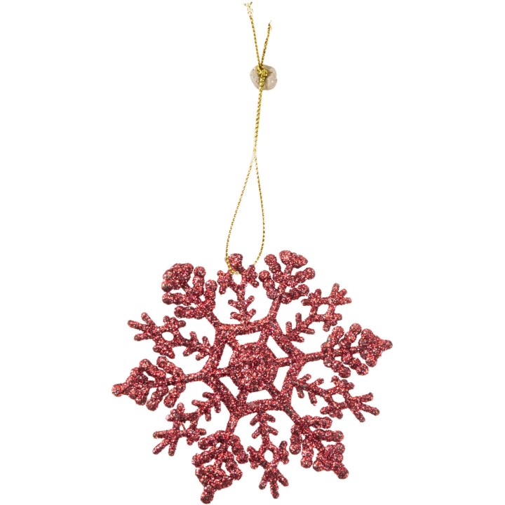 Glitter hanging snowflake - 6 assorted designs