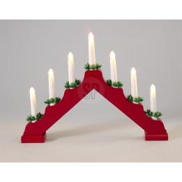 Wooden candle arch 7 LED red 41 cm