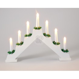 Wooden candle arch 7 LED white 41 cm