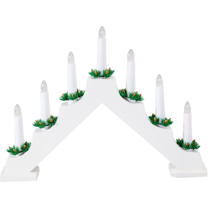 Wooden candle arch 7 LED white 41 cm
